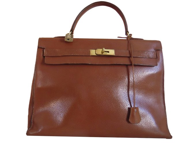 Kelly Hermès Handbags Brown Leather  ref.14427