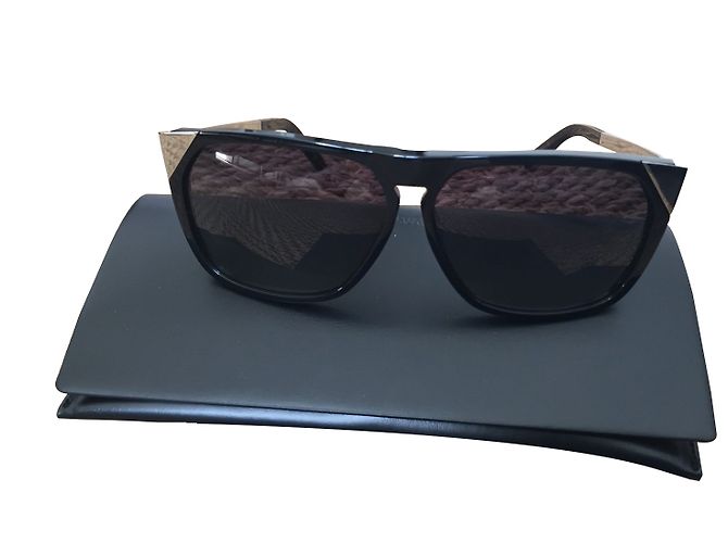 Occhiali da sole oversize Saint Laurent neri Nero