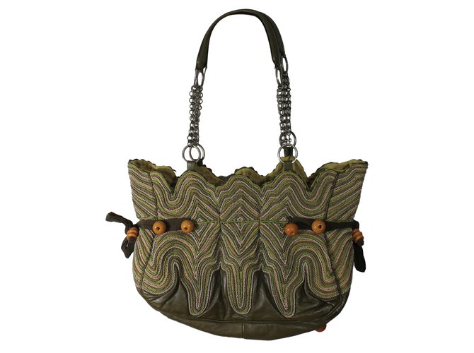 Jamin Puech Handbags Olive green Leather  ref.14520