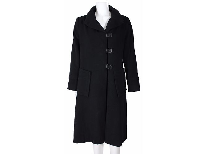 Zapa Black Wool Coat Size 40