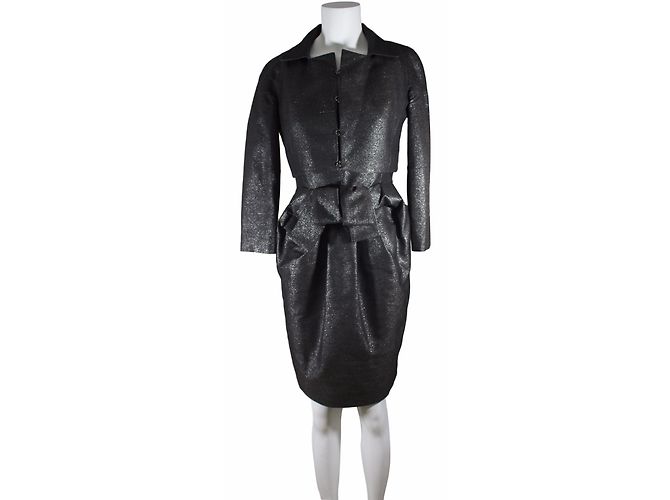 Completo Abito da Sera e Bolero Paule Ka Lana e Seta Marrone