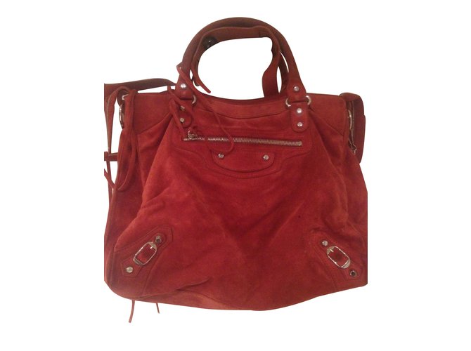 Balenciaga Handbags Red Deerskin  ref.14626