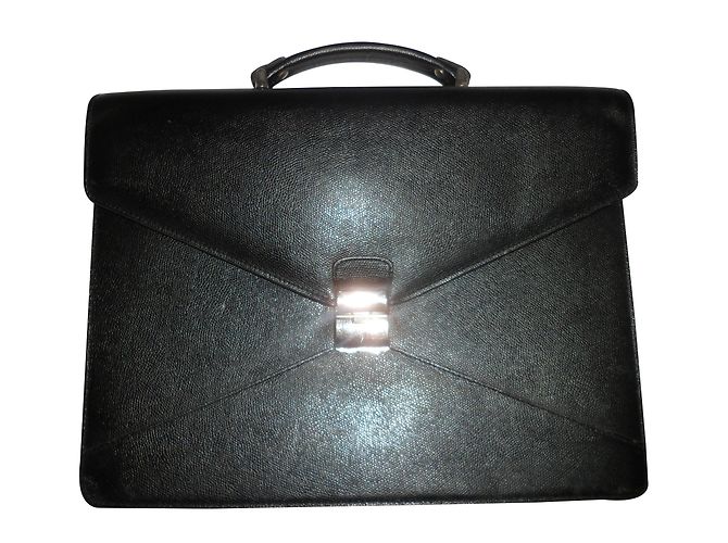 Lancel Porte-documents en cuir noir