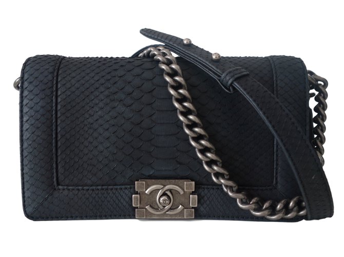Boy Chanel Handbags Black Exotic leather  ref.14661