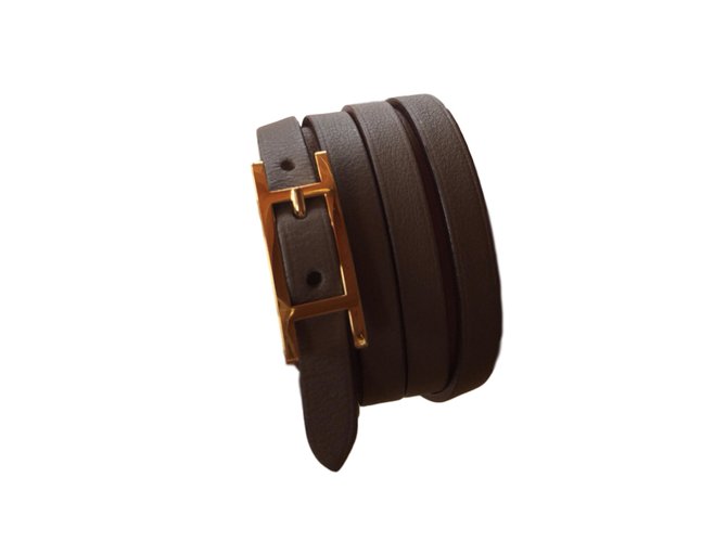 Hermès Bracelets Taupe Leather  ref.14697