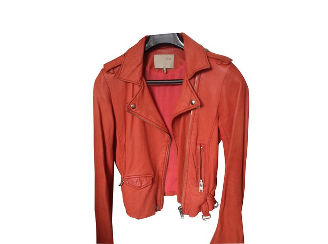 Iro Biker jackets Peach Leather  ref.14730