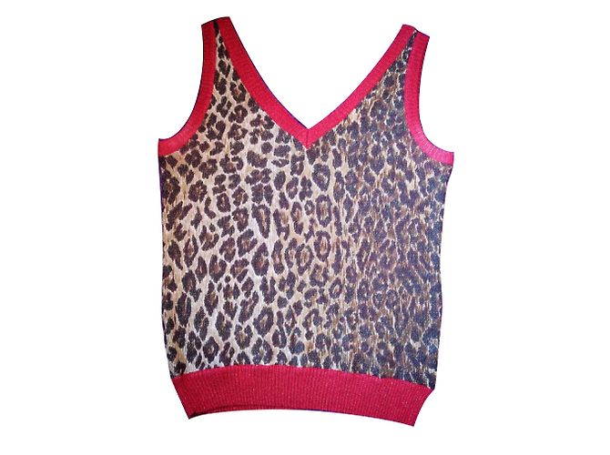 Dolce & Gabbana Top Sem Mangas Estampado Leopardo Algodão Estampa de leopardo