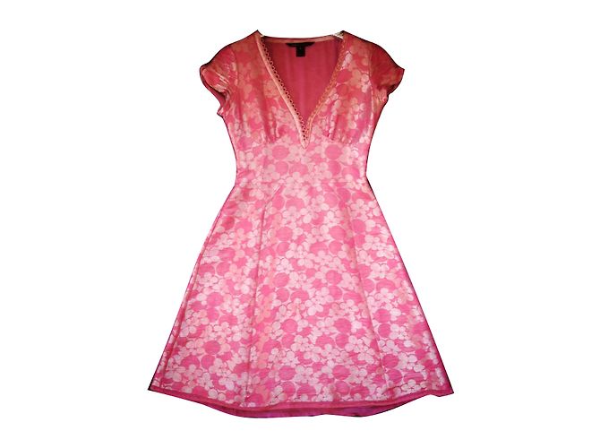 Vestido Marc Jacobs de seda rosa com padrão floral