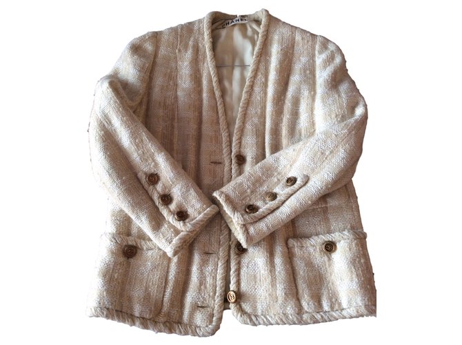 Chanel Jackets Beige Wool  ref.15018