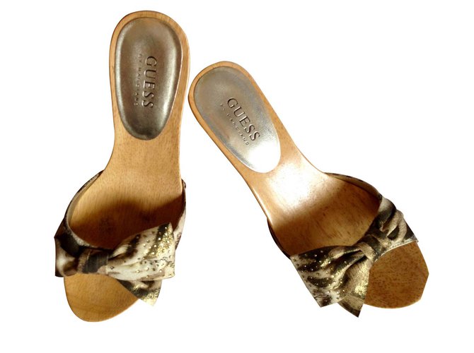 Guess Mules Golden Wood  ref.15191