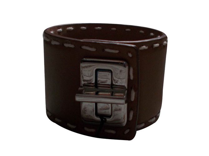 Prada Bracelets Brown Leather  ref.15222