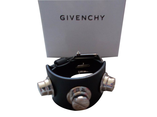 Givenchy Armbänder Schwarz Leder  ref.15223