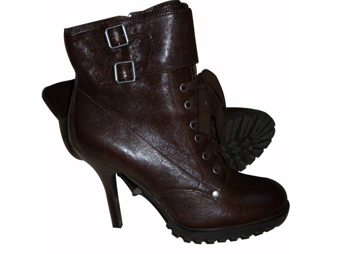 Ash Ankle Boots Brown Leather  ref.15282
