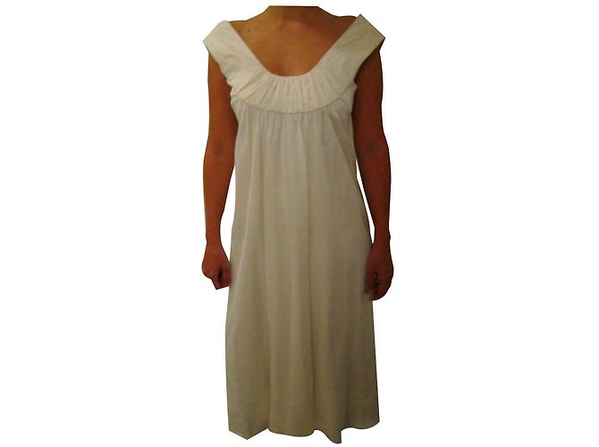Autre Marque Martine Sitbon Kleid aus weißer Viskose Satin