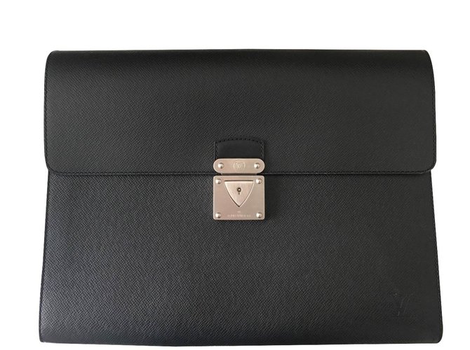Louis Vuitton Bags Briefcases Blue Leather  ref.15390