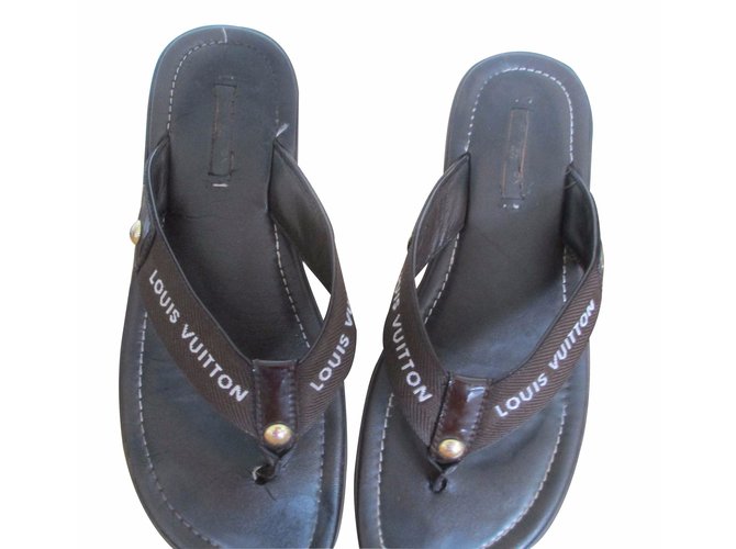 Louis Vuitton Mules Brown Leather  ref.15408