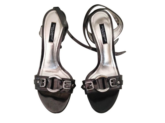 Dolce & Gabbana Sandals Silvery Leather  ref.15521