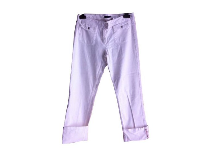 Burberry calça, leggings Branco Algodão  ref.15534