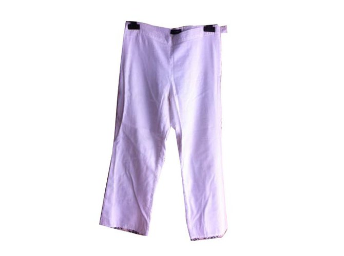 Burberry Pants, leggings Beige Cotton  ref.15535