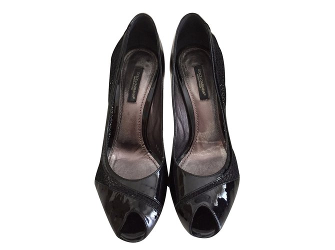 Dolce & Gabbana Tacones Negro Charol  ref.15751