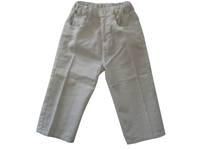 Pantalons garçon Armani Baby Coton Blanc  ref.15801