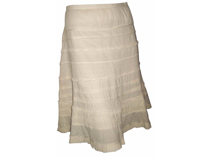 Bcbg Max Azria Skirts Eggshell Cotton  ref.15805