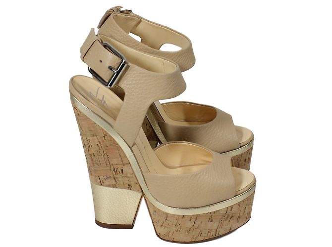 Sandali con zeppa Giuseppe Zanotti Good 115 pelle beige