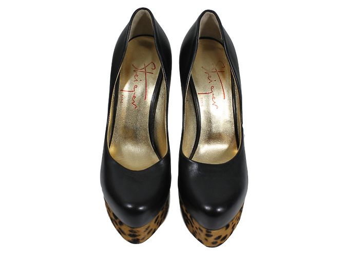 Escarpins Walter Steiger en cuir noir à plateforme taille 36