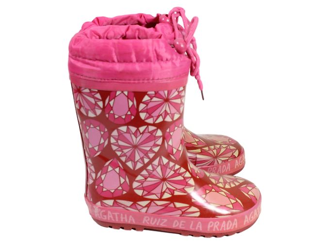 Botas Moon Boots Agatha Ruiz de la Prada Rosa de Tecido Tamanho 31