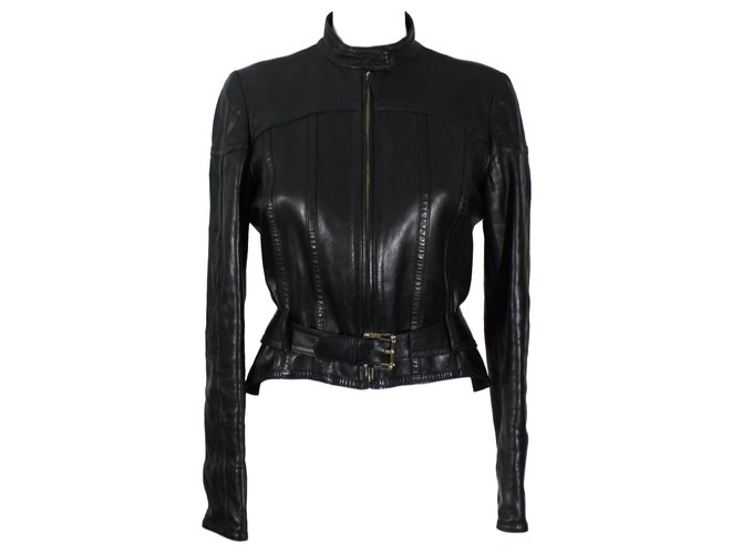 Gucci Biker jackets Black Leather  ref.15944
