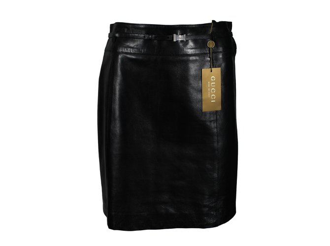 Gucci Skirts Black Leather  ref.15945