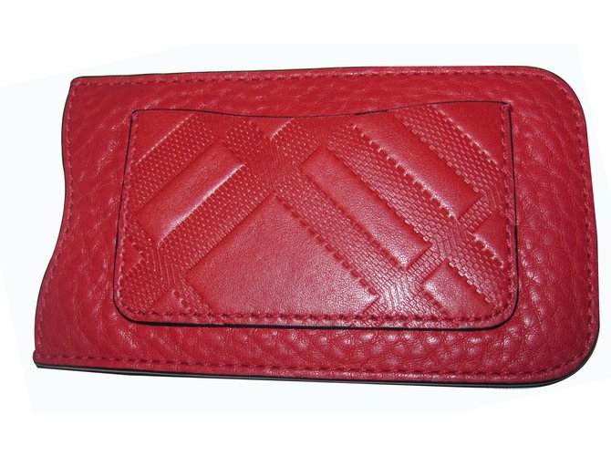 Burberry borse, portafogli, casi Rosso Pelle  ref.16003