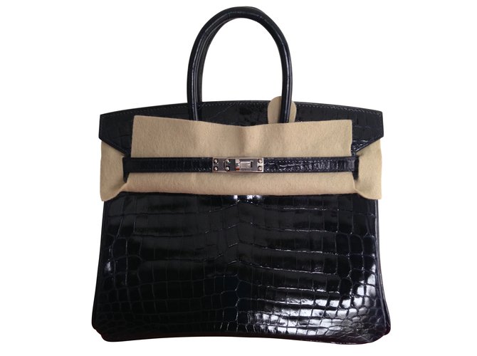 Birkin Hermès Handbags Black Exotic leather  ref.16045