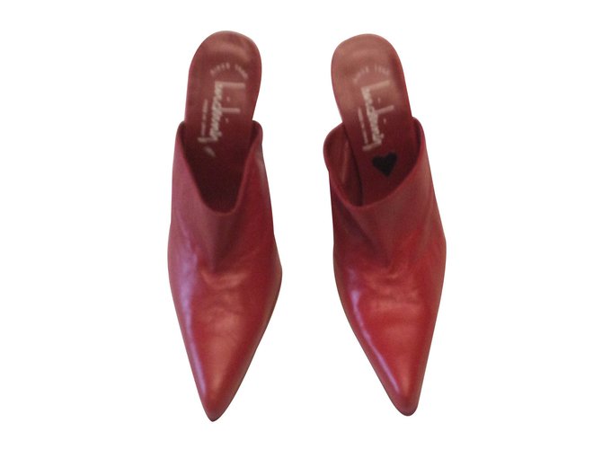Autre Marque Mules Red Leather  ref.16055