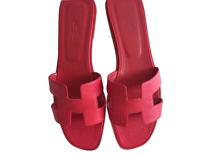 Oran Hermès sandali Rosso Pelle