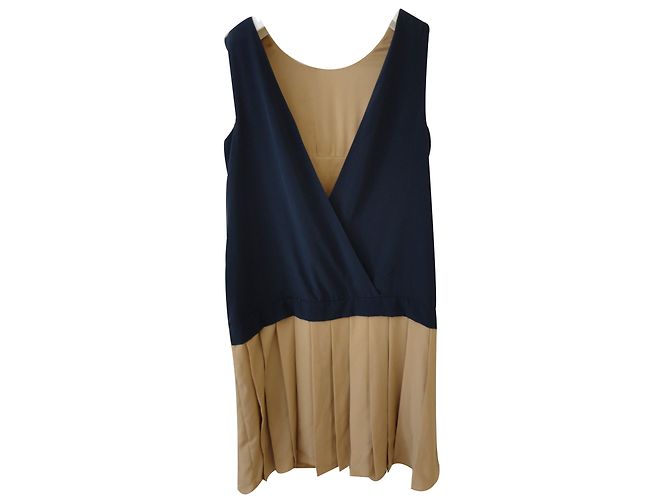 Kenzo Charlestown Kleid blau aus Polyester mit Faltenrock