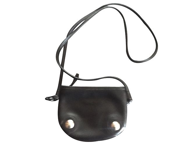 Borsa a mano Longchamp in pelle nera Nero