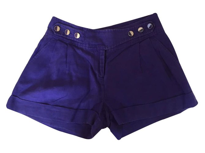 Topshop Pantalones cortos Púrpura Lino  ref.16213