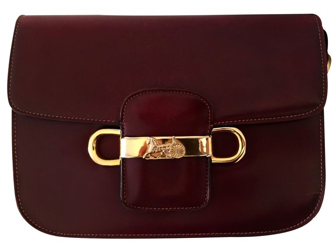 Céline Handbags Dark red Leather  ref.16228