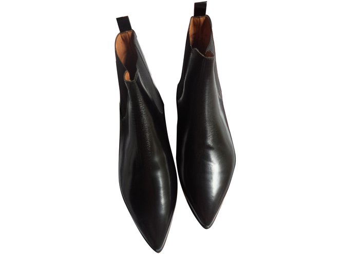 zoeken vruchten werkzaamheid Isabel Marant Ankle Boots Black Leather ref.16245 - Joli Closet
