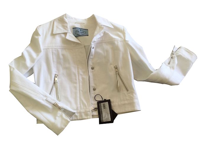 Chaqueta Prada Jolie blanca de algodón Blanco