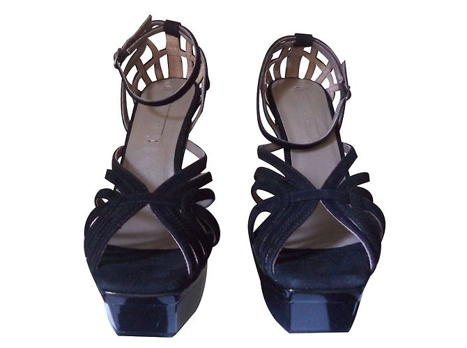 Sandali Bcbg Max Azria ADIA in pelle scamosciata nera taglia 39 Nero