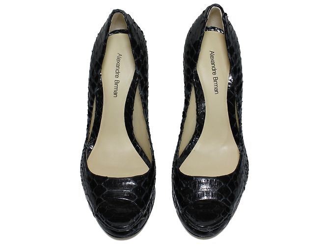 Alexandre Birman Python Sandalen Schwarz