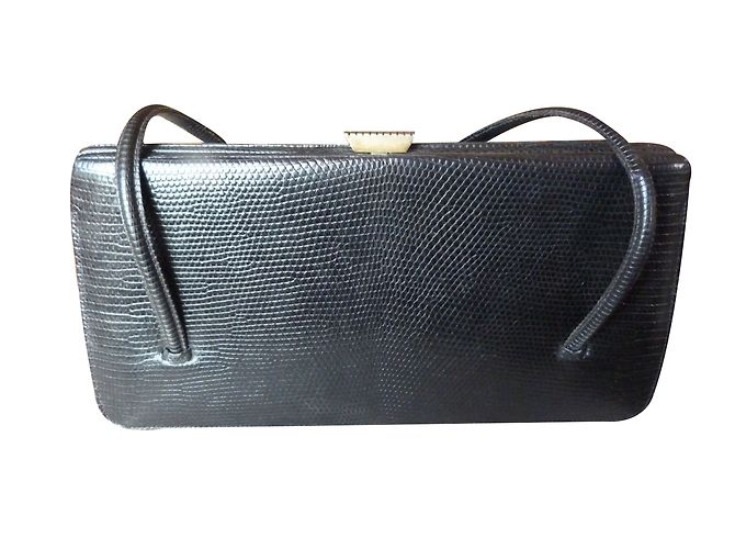 Autre Marque Handtasche aus schwarzem Eidechsenleder