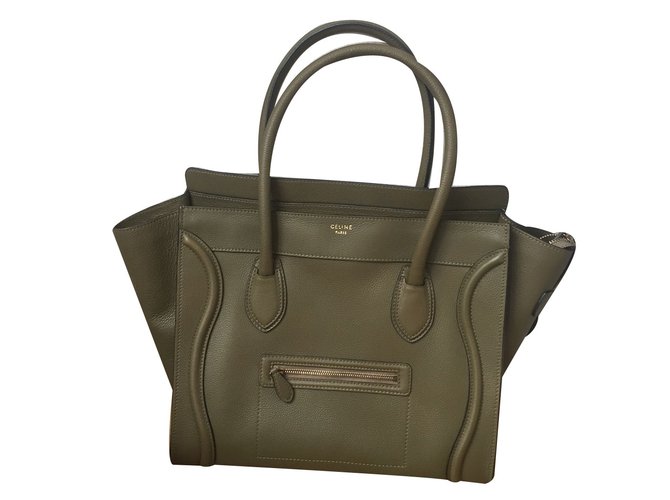 Céline Handbags Khaki Leather  ref.16406