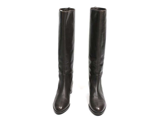 Sergio Rossi Boots Brown Leather  ref.16569