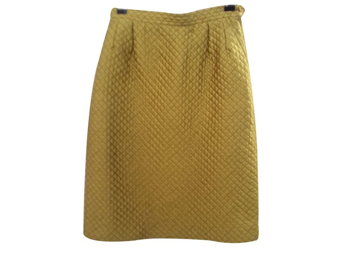 Saint Laurent Skirts Yellow Silk  ref.16584