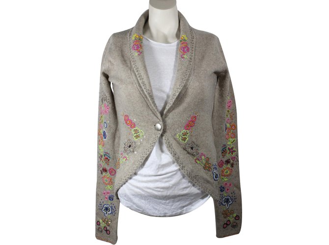 American Retro Chaqueta corta Beige Lana  ref.16591