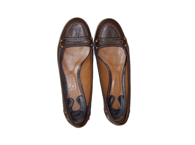 Chloé Ballet flats Brown Leather  ref.16598