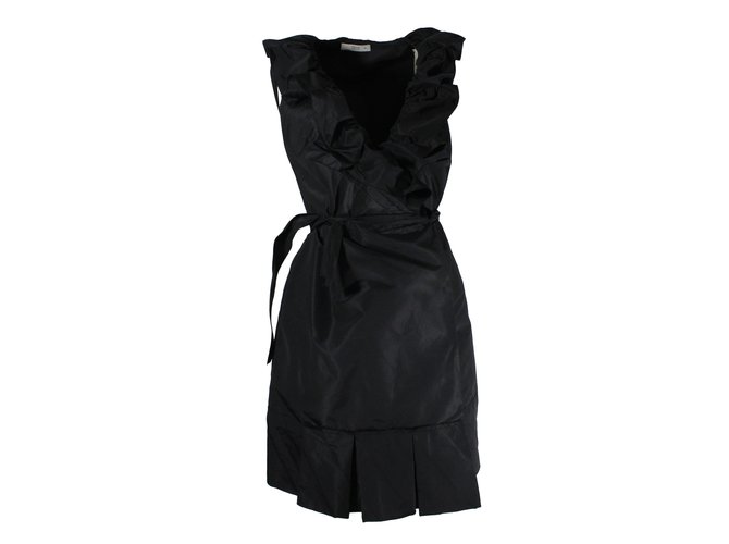 Prada Dress Black Silk Polyester  ref.16604
